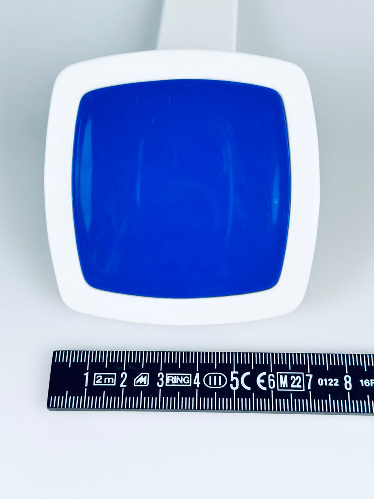 3er Set Haken Garderobe Kleiderhaken rot blau Metall 1970er