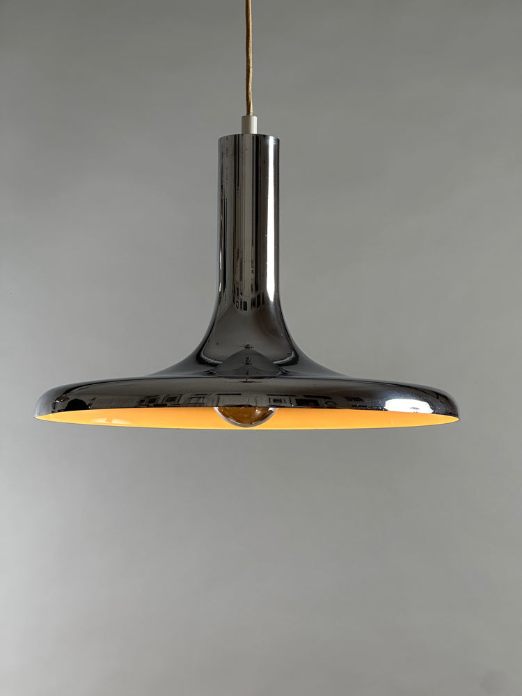Pendelleuchte Pendellampe Deckenlampe Chrom Lampe Design Italy Modern 1970er