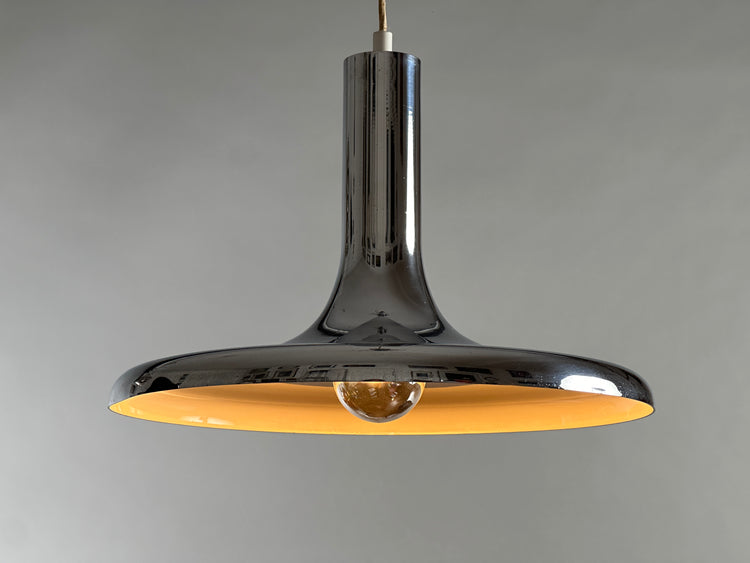 Pendelleuchte Pendellampe Deckenlampe Chrom Lampe Design Italy Modern 1970er