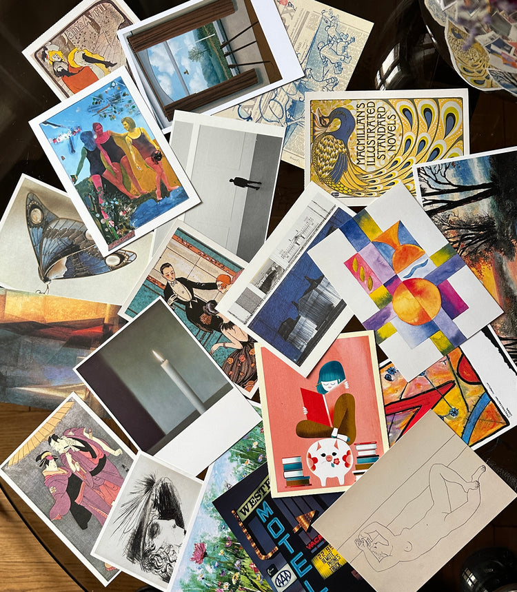 Vintage Grußkarte Postkarte mit Wunschtext Kunst NUR IN VERBINDUNG MIT GESCHENKVERPACKUNGS-SERVICE