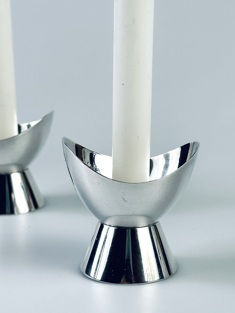 Kerzenständer GAB Sweden Midcentury Modern Design Scandi versilbert Kerzenhalter