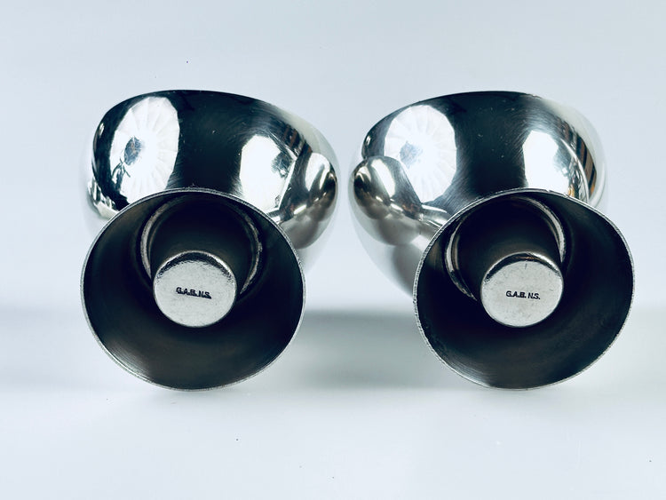 Kerzenständer GAB Sweden Midcentury Modern Design Scandi versilbert Kerzenhalter