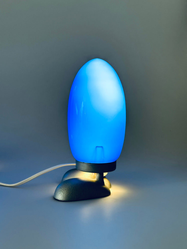 Dino Eierlampe Lampe Egglamp Tatsuo Konno für Ikea rot blau weiß mundgeblasen