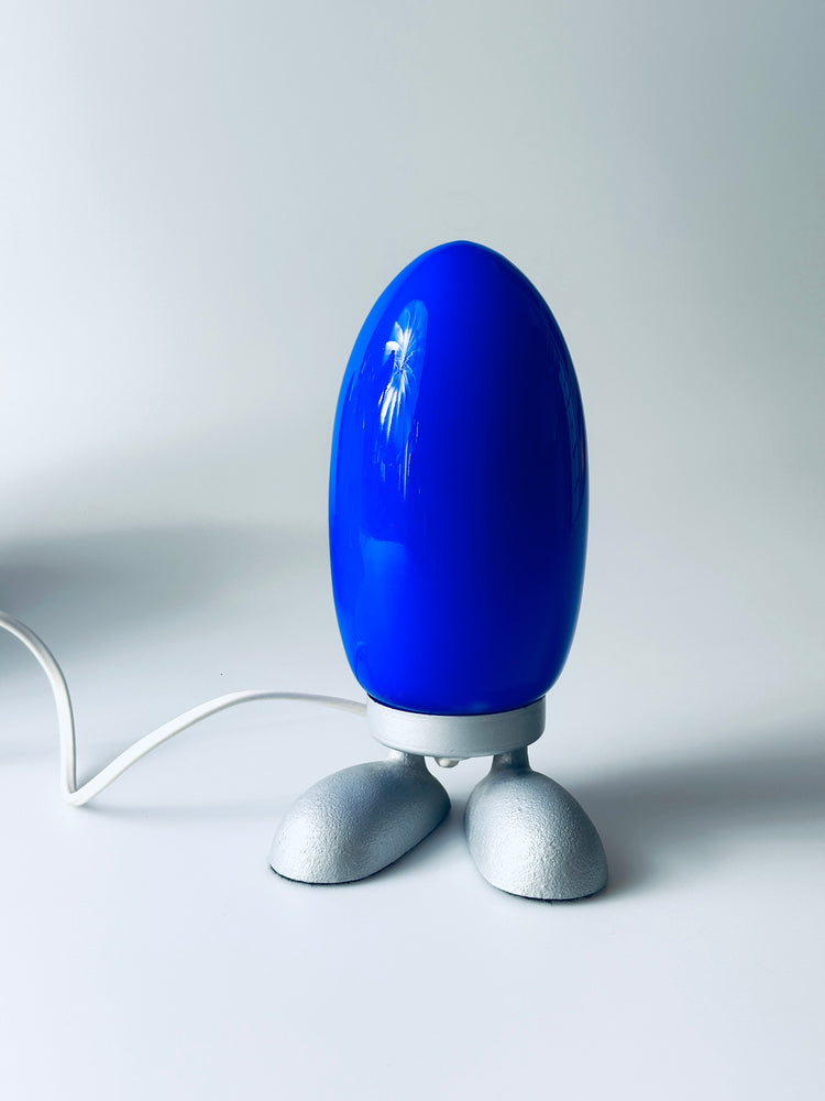 Dino Eierlampe Lampe Egglamp Tatsuo Konno für Ikea rot blau weiß mundgeblasen