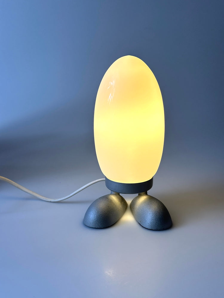 Dino Eierlampe Lampe Egglamp Tatsuo Konno für Ikea rot blau weiß mundgeblasen
