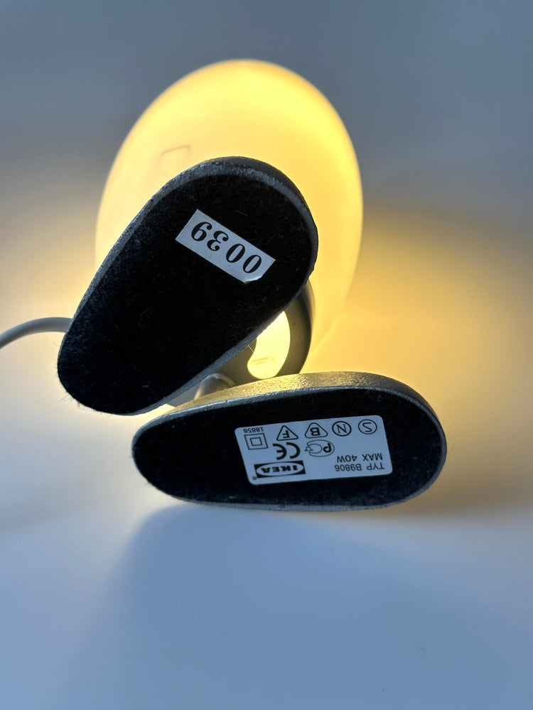 Dino Eierlampe Lampe Egglamp Tatsuo Konno für Ikea rot blau weiß mundgeblasen