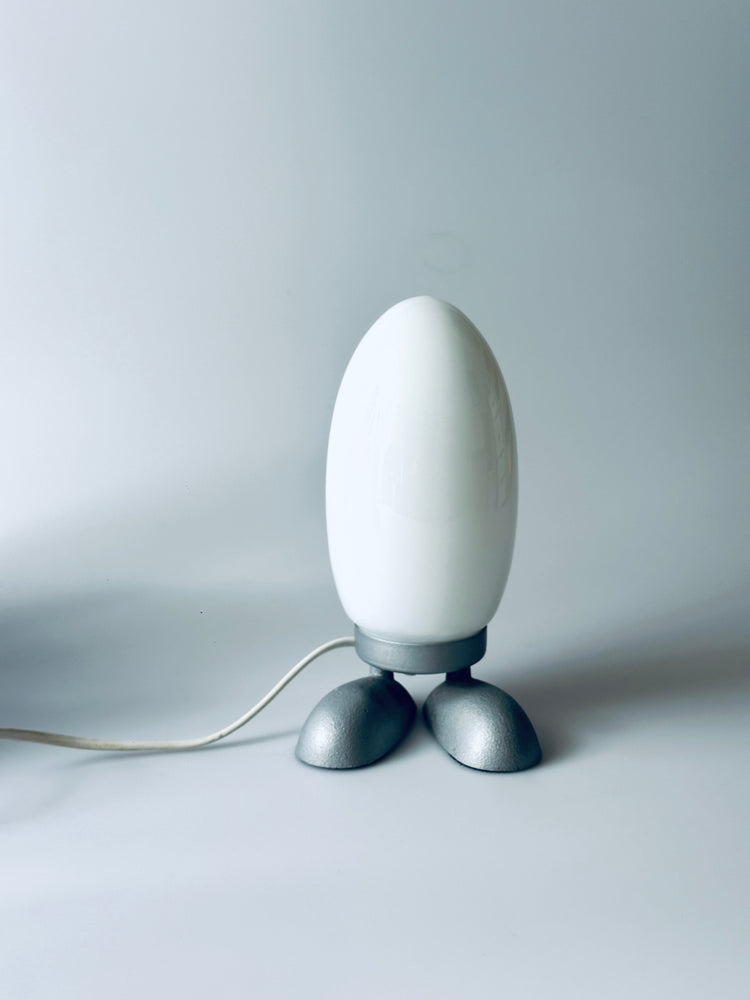 Dino Eierlampe Lampe Egglamp Tatsuo Konno für Ikea rot blau weiß mundgeblasen