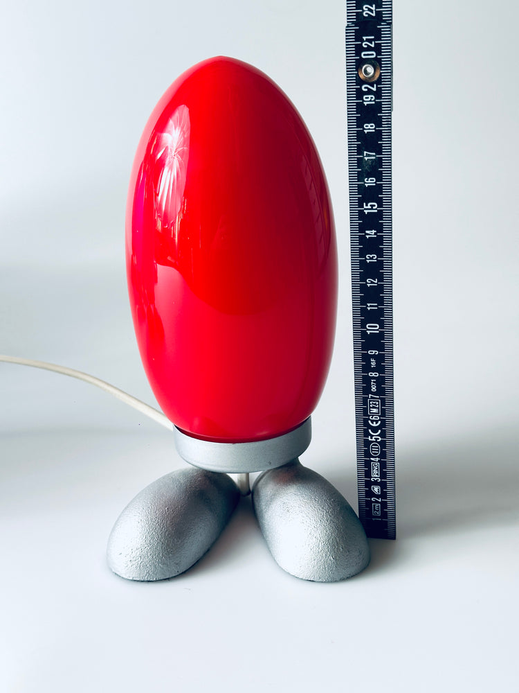 Dino Eierlampe Lampe Egglamp Tatsuo Konno für Ikea rot blau weiß mundgeblasen