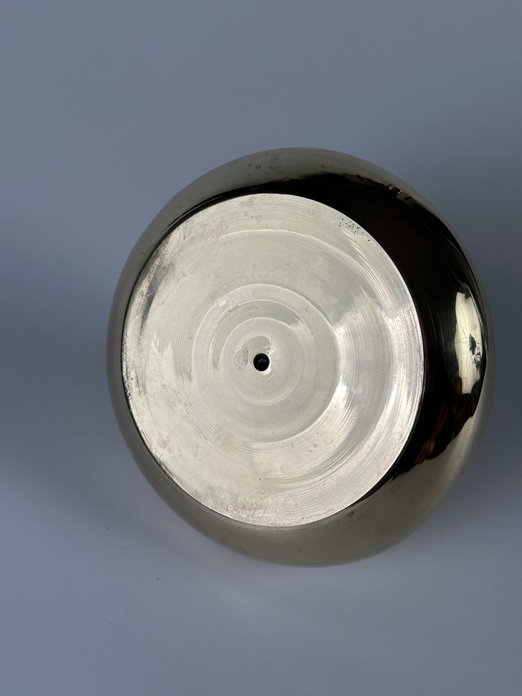 Vase Messing massiv brass midcentury handgefertigt schwer 1960er