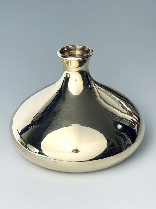 Vase Messing massiv brass midcentury handgefertigt schwer 1960er