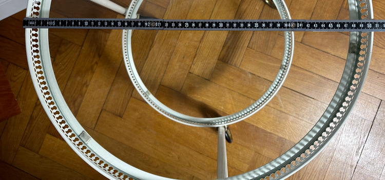 Barwagen Servierwagen side table Messing Glas Frankreich Regency 1950er