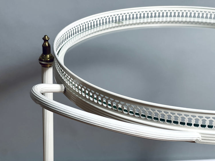 Barwagen Servierwagen side table Messing Glas Frankreich Regency 1950er