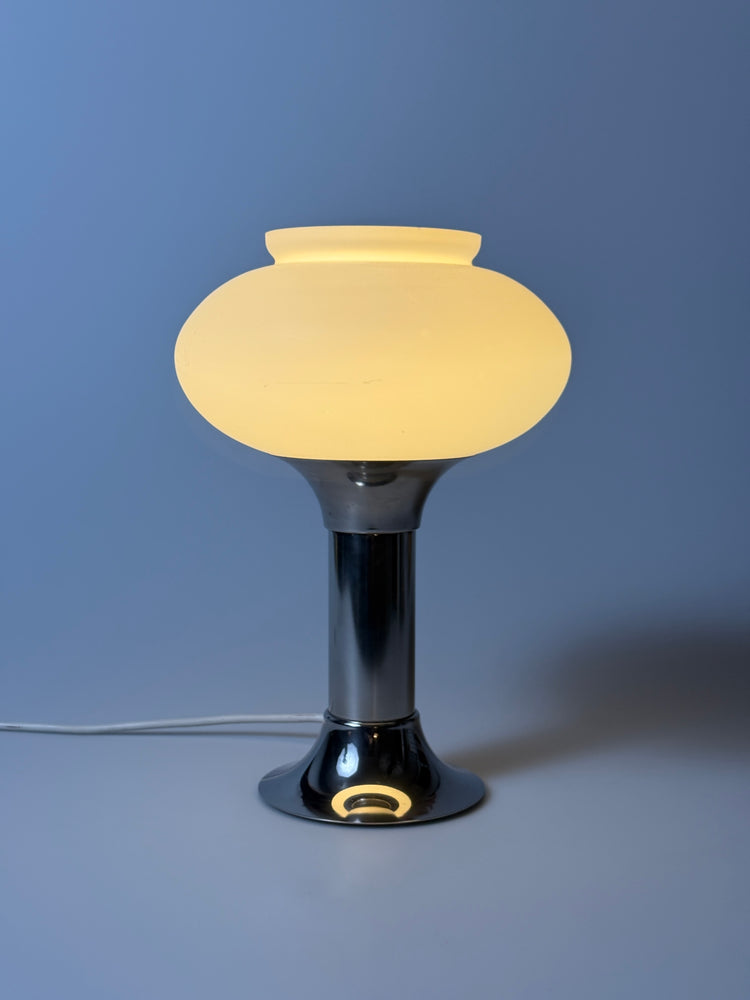 Tischleuchte Lampe Narva Lengefeld DDR Design Opalglas 1970er