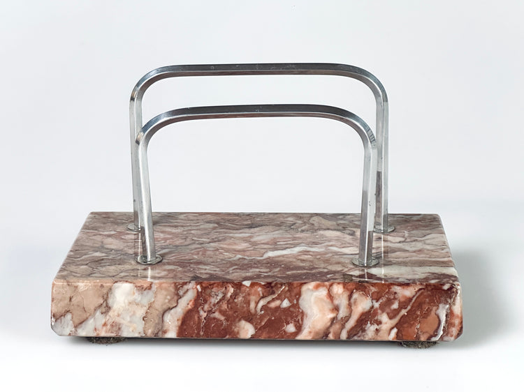 Briefständer Postkartenhalter roter Marmor Art Deco 1940er