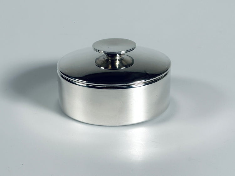 Sugar bowl tin Sabattini for Christofle silver plated Mercury 1970s