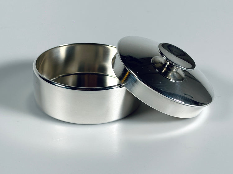 Sugar bowl tin Sabattini for Christofle silver plated Mercury 1970s