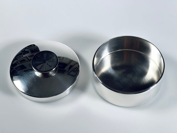 Sugar bowl tin Sabattini for Christofle silver plated Mercury 1970s