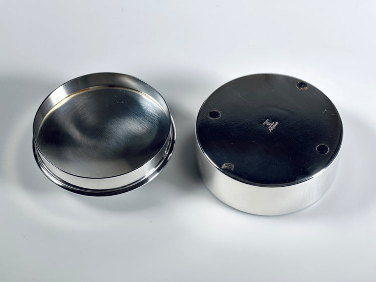 Sugar bowl tin Sabattini for Christofle silver plated Mercury 1970s