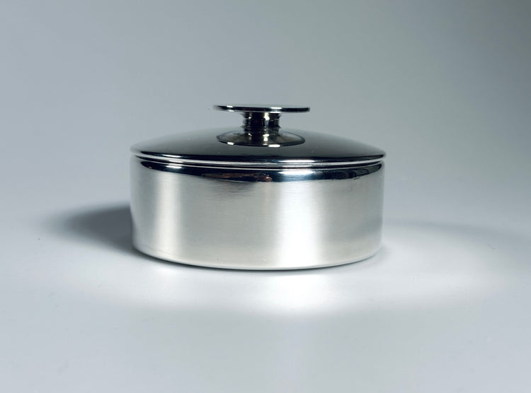 Sugar bowl tin Sabattini for Christofle silver plated Mercury 1970s