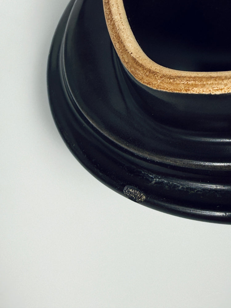 Teekanne Wächtersbach schwarz Bauhaus Art Deco Modernism Keramik Holz 1980s