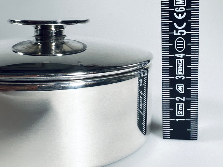 Sugar bowl tin Sabattini for Christofle silver plated Mercury 1970s