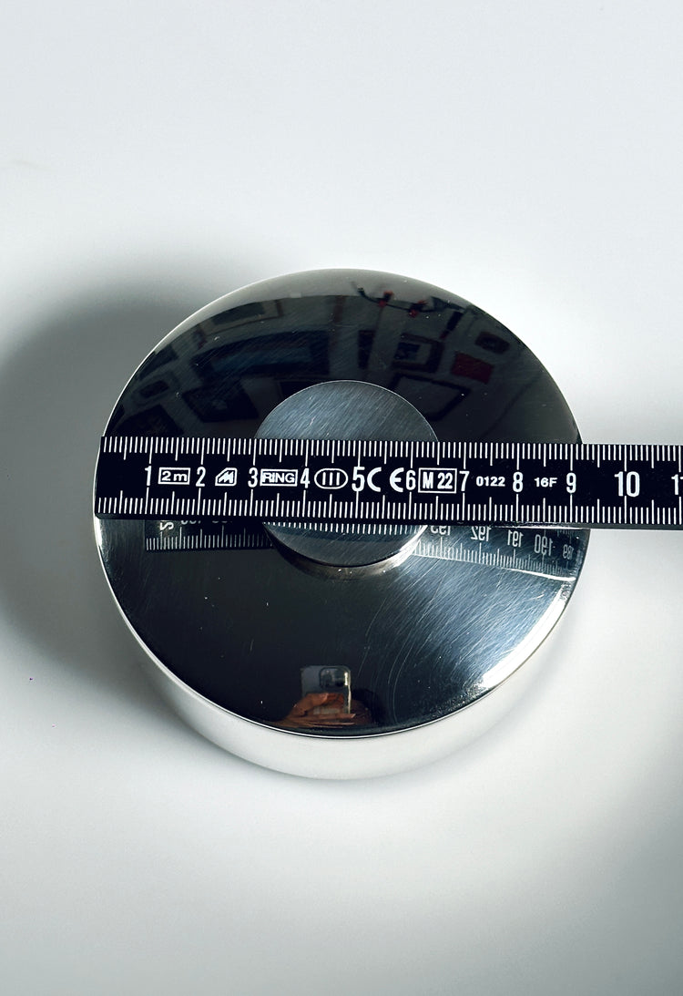 Sugar bowl tin Sabattini for Christofle silver plated Mercury 1970s