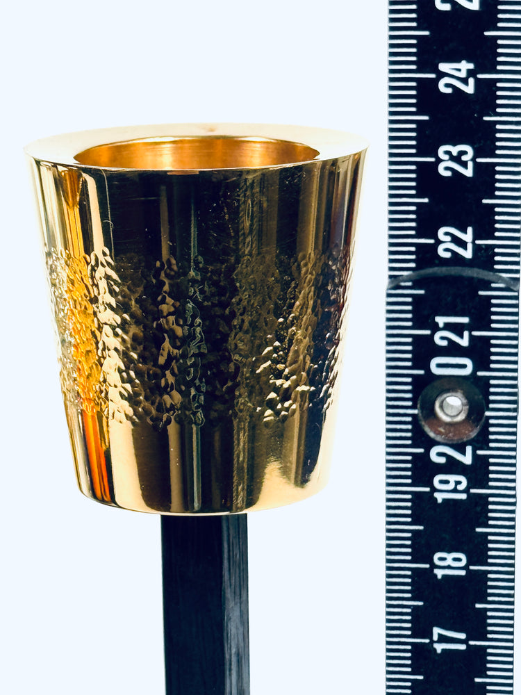 Kerzenständer Brutalist Messing Eisen massiv vergoldet 3 Flammen Deutschland 1950er