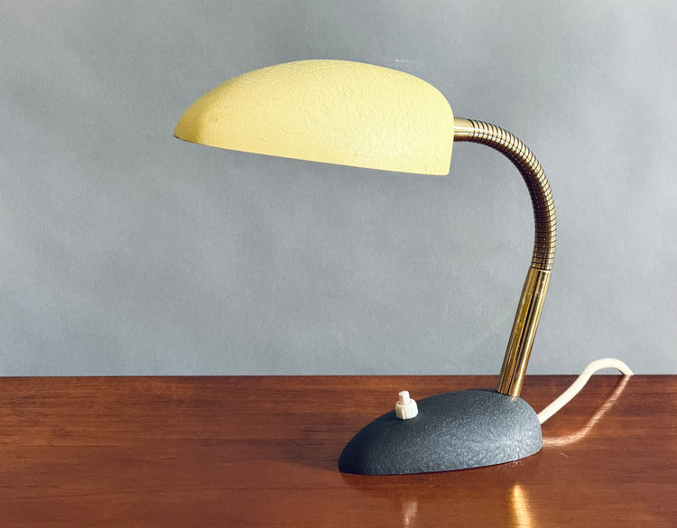 Tischleuchte klein Gebrüder Cosack Schrumpflack Lampe 1950er