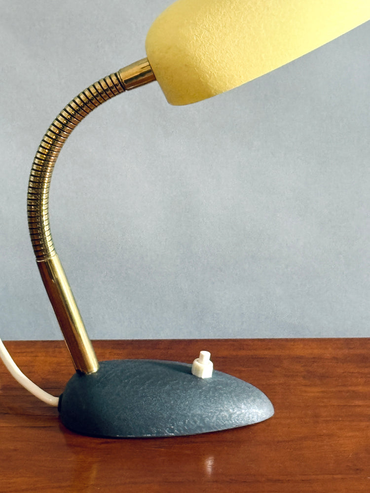 Tischleuchte klein Gebrüder Cosack Schrumpflack Lampe 1950er