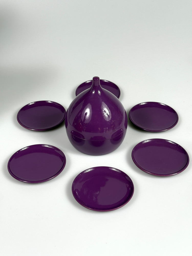 Laurids Lønborg Untersetzer Set LILA Danish Design Zwiebel 1970er