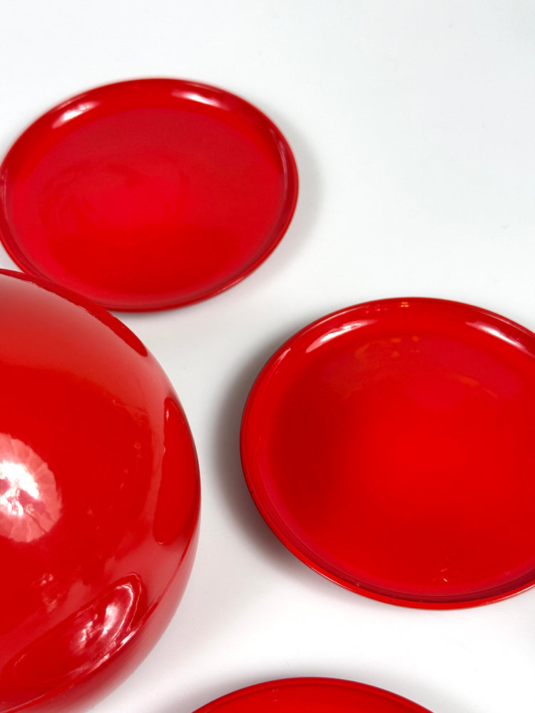 Laurids Lønborg Untersetzer Set ROT Danish Design Zwiebel 1970er