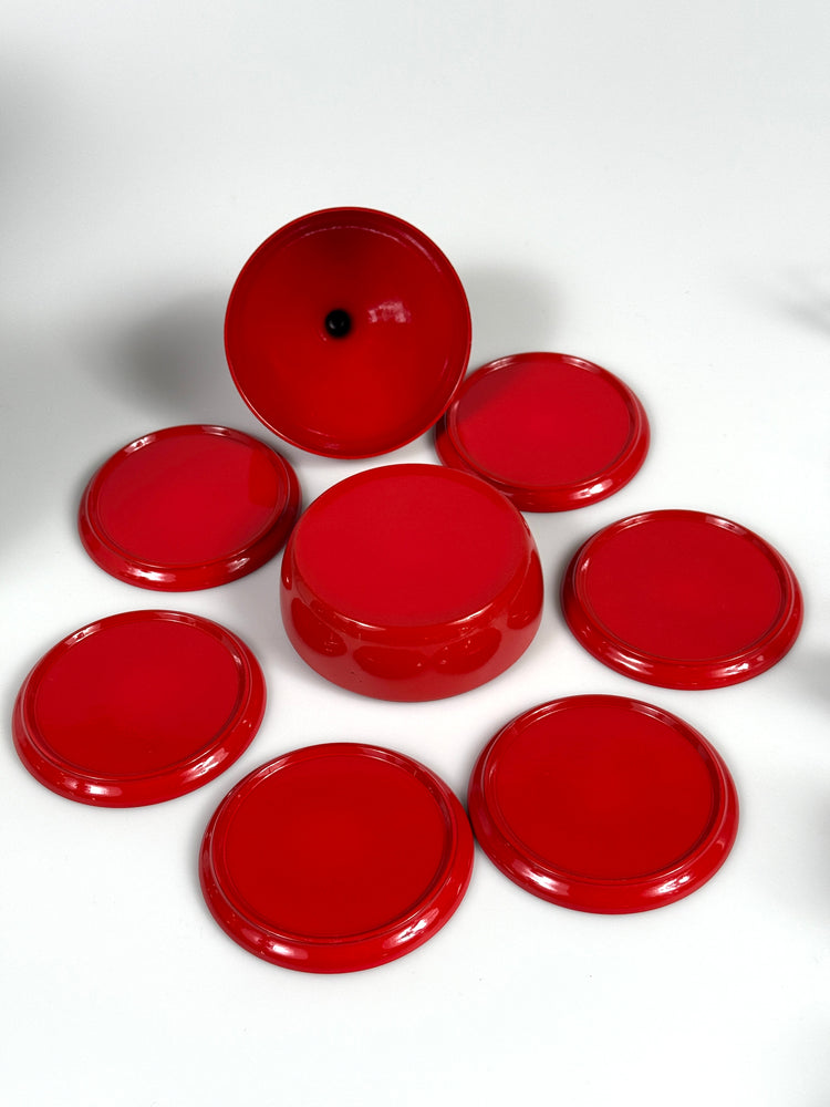 Laurids Lønborg Untersetzer Set ROT Danish Design Zwiebel 1970er