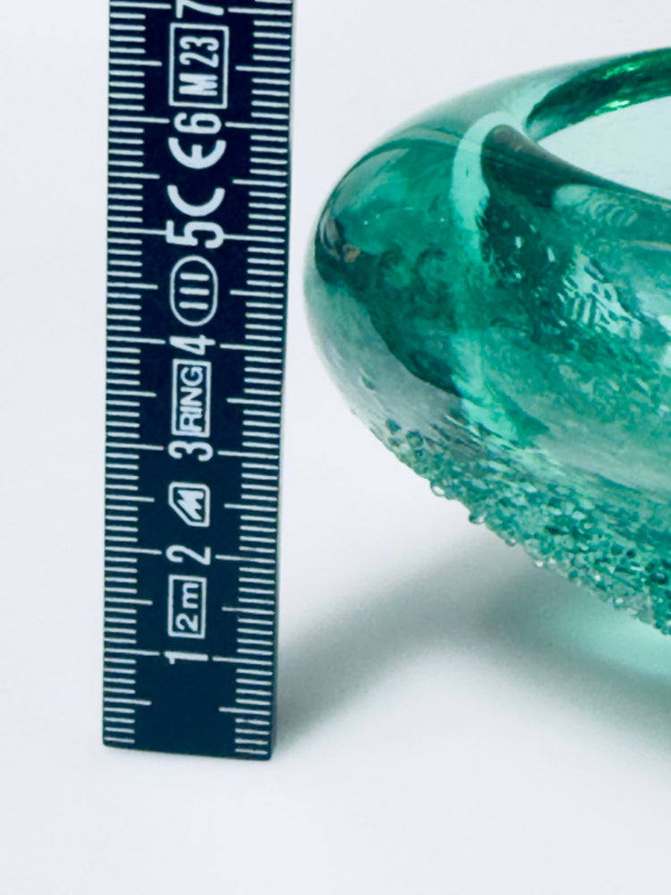 Lauscha Glas Aschenbecher Glaskunst grün DDR Design handgefertigt