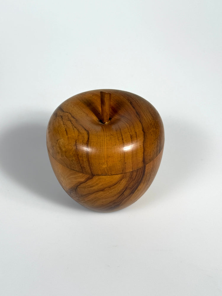 Deckeldose Dose Apfel Olivenholz Spanien oliv art 1980er