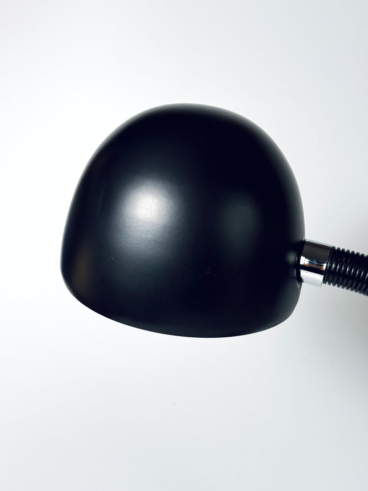 Tischleuchte Lampe Hillebrandt matt schwarz Chrom 1970er