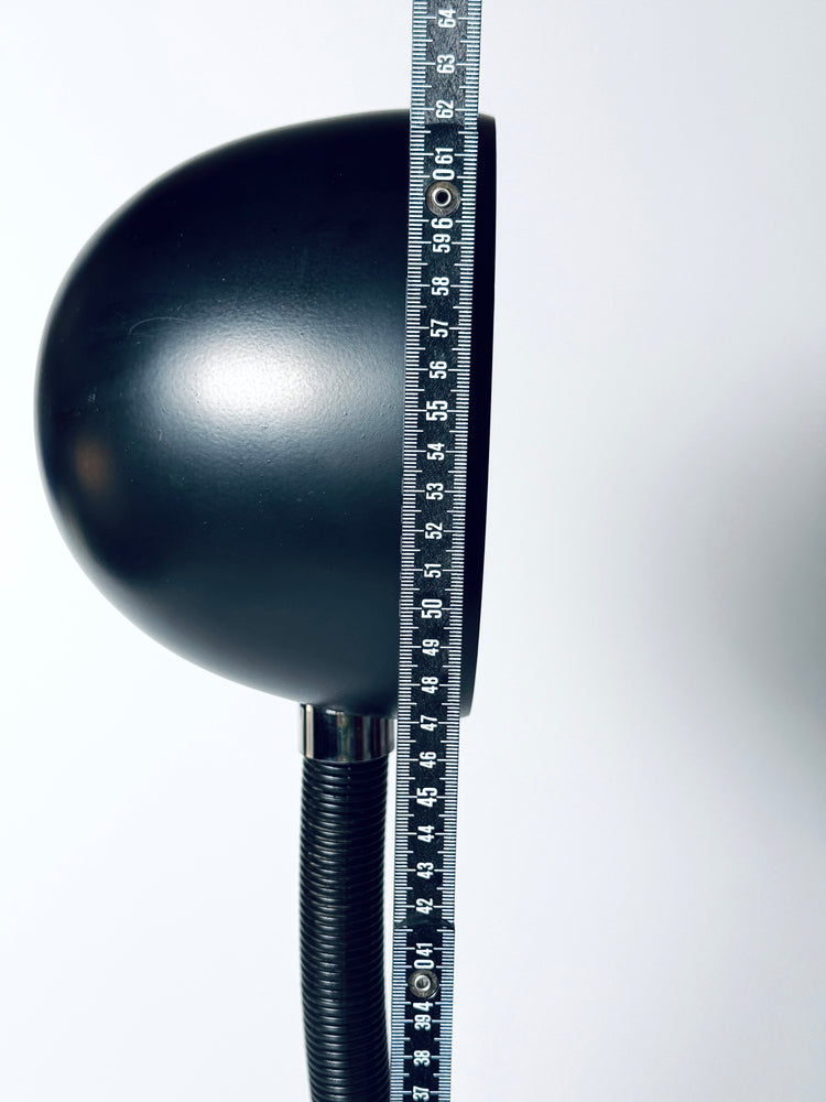 Tischleuchte Lampe Hillebrandt matt schwarz Chrom 1970er