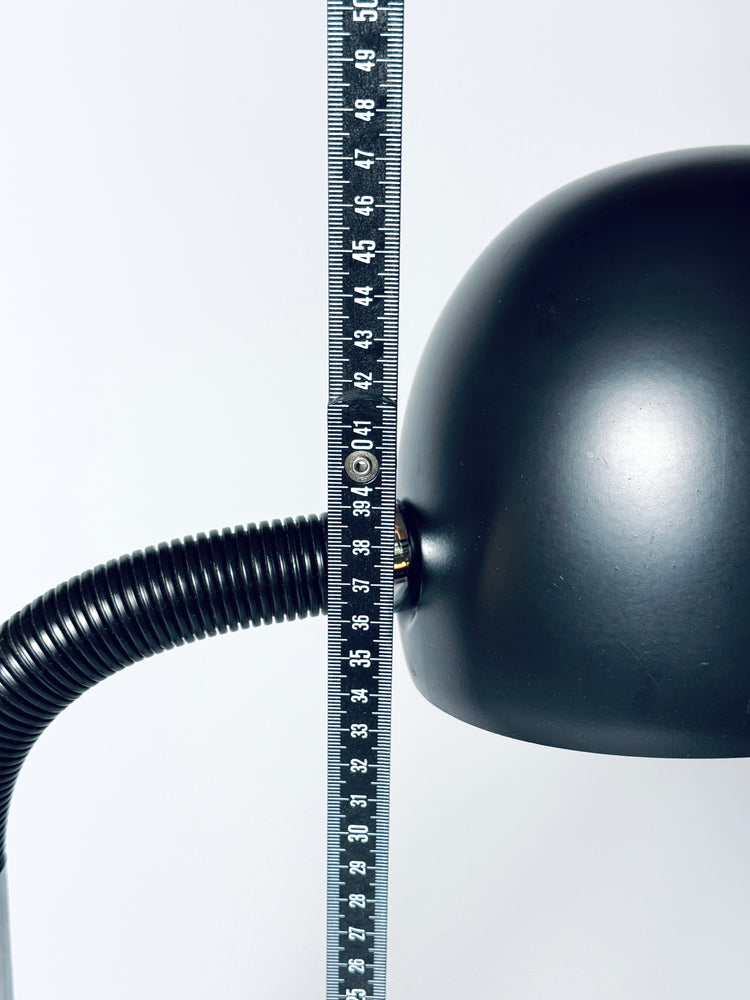 Tischleuchte Lampe Hillebrandt matt schwarz Chrom 1970er