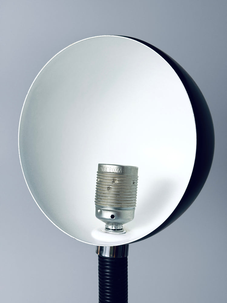 Tischleuchte Lampe Hillebrandt matt schwarz Chrom 1970er