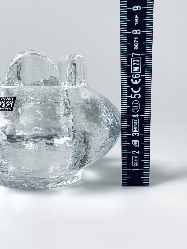 Teelichthalter Pukeberg Glas Gellerstedt Eisglas 1970er