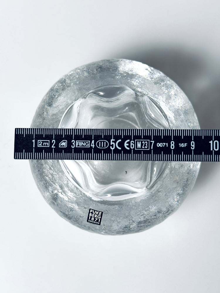 Teelichthalter Pukeberg Glas Gellerstedt Eisglas 1970er