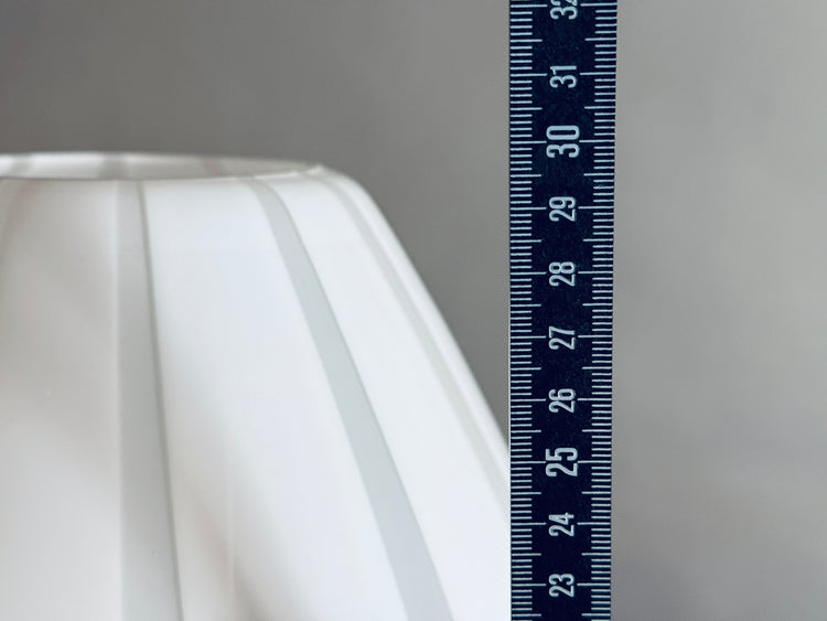 Tischleuchte Lampe Stil Venini Italien weiß Streifen Glas Italy 1960er