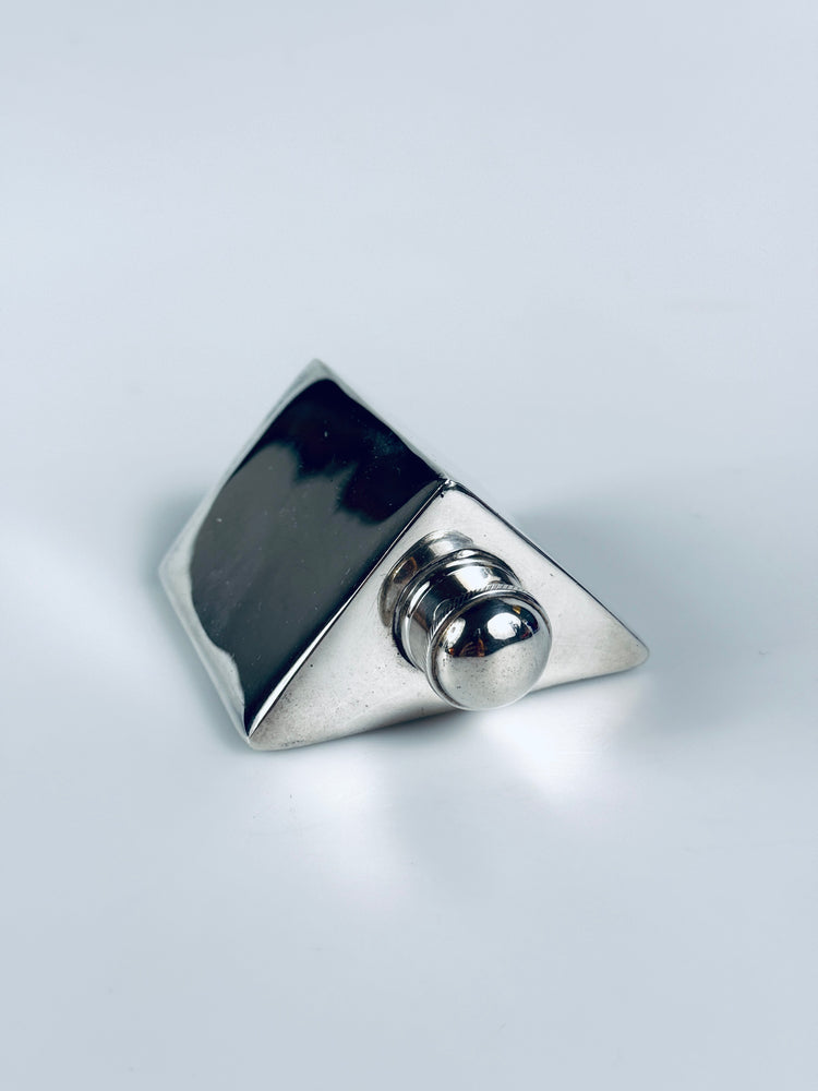 Flakon Flasche Flachmann versilbert Italien Italy 1950er