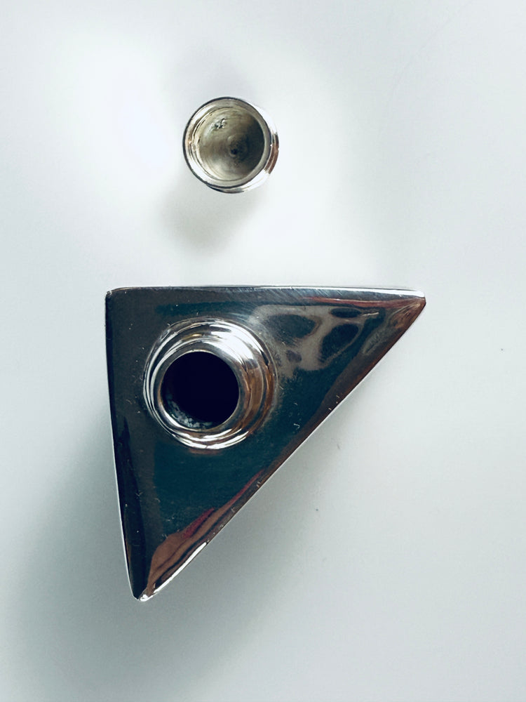 Flakon Flasche Flachmann versilbert Italien Italy 1950er