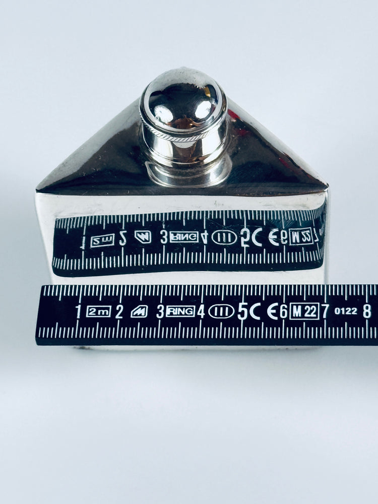 Flakon Flasche Flachmann versilbert Italien Italy 1950er