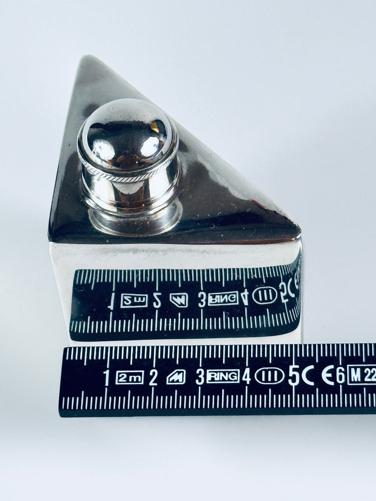 Flakon Flasche Flachmann versilbert Italien Italy 1950er