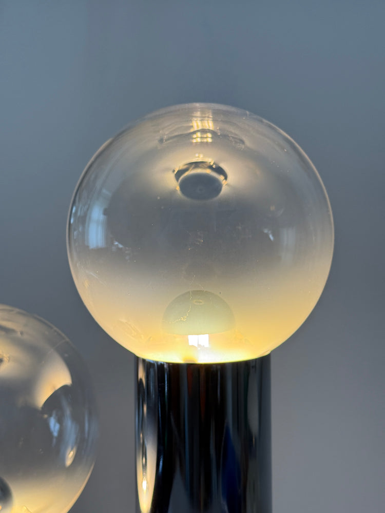 Reggiani Lampe OMA Italy Tischleuchten Paar Chrom Spaceage 70er