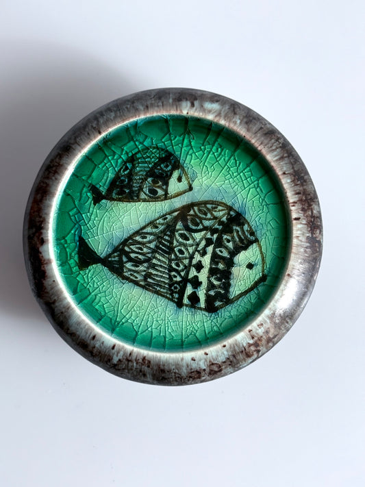 Keramik Dose Fisch Motiv Italien 1960er