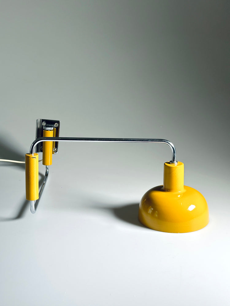 Wandleuchte Lampe gelb faltbar Architekt Platzwunder Studio Atelier Werkstatt 1960er