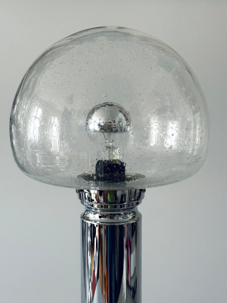Doria Tischleuchte Tischlampe Lampe Chrom Glas 1970er Doria