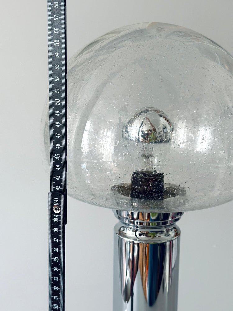 Doria Tischleuchte Tischlampe Lampe Chrom Glas 1970er Doria